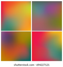 Set of abstract blurred color background.