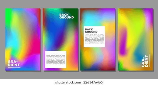 set of abstract blurred gradient popular vector background with dummy text