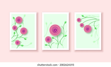 Set Abstract Boho Collection Contemporary Vector Botanical Floral Plants Desgin Doodle Elements Posters Minimal Natural For Print, Cover, Invitation, Greeting Card Wallpaper Wall Art