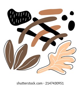 Set of abstract boho elements on white background for embellishments, cards, t-shirt designs, apparel designs, phone cases, canvas prints, fabric designs, scrapbook, and more.