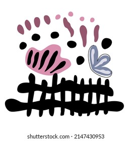 Set of abstract boho elements on white background for embellishments, cards, t-shirt designs, apparel designs, phone cases, canvas prints, fabric designs, scrapbook, and more.