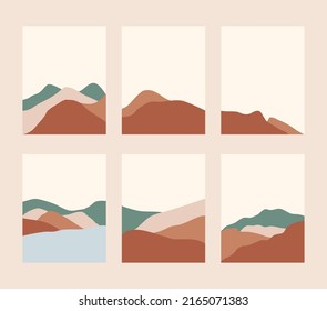 set of abstract boho landscape