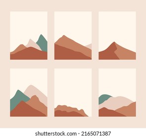 set of abstract boho landscape