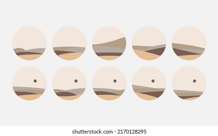 set of abstract boho landscape