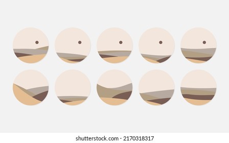 set of abstract boho landscape