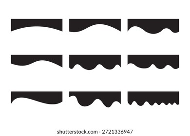 Conjunto de Formas de borde abstractas y divisores con curvas ondulatorias. Ideal para plantillas web, presentaciones, proyectos gráficos o componentes de interfaz de usuario. Forma curva del borde, Formas de los divisores para el diseño del Sitio web