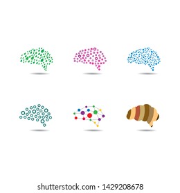 Set of abstract Brain Logo Template vector icon illustration design 