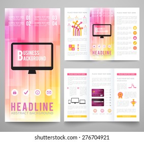 Set of abstract bright background for flyer, brochure template. Vector illustration for modern design. Mobile technologies, applications and online services infographic concept.