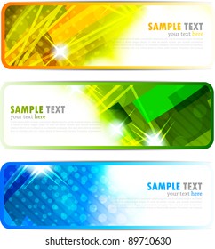Set of abstract bright banners