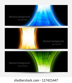 Set of abstract bright banners. Abstract illustration