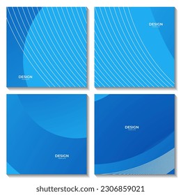 set of abstract bright blue wave gradient background for business