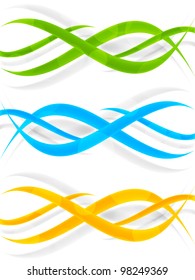 Set of abstract bright color wavy banners