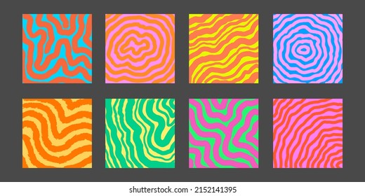 Set Of Abstract Bright Colorful Y2k Backgrounds. 