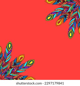 Conjunto de plumas abstractas de colores vivos.