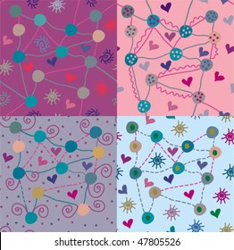 Set of abstract bright seamless patterns