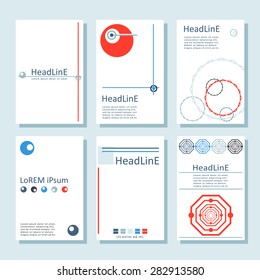 Set of abstract brochure template. Vector design.