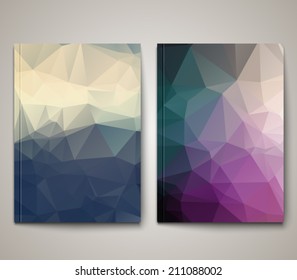 Set of abstract brochure templates with triangle / polygonal background design. Clean and modern style collection 
