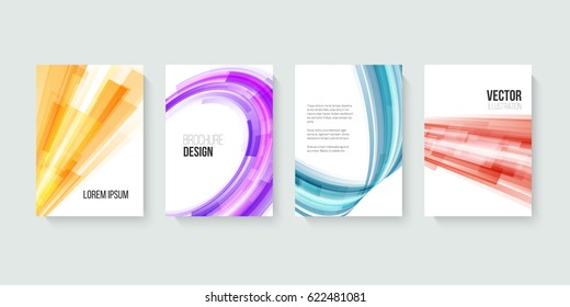 Set of abstract brochure templates. Vector illustration.