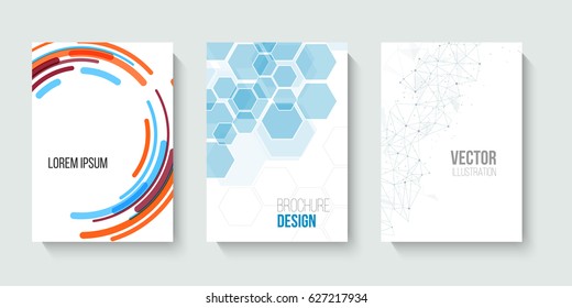 Set of abstract brochure templates. Vector illustration.