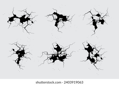 set abstract broken surface crack element design