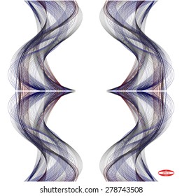 set of abstract bronze line blue wave grey band on white background. vector illustration