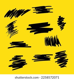 set of abstract brush stroke graphic