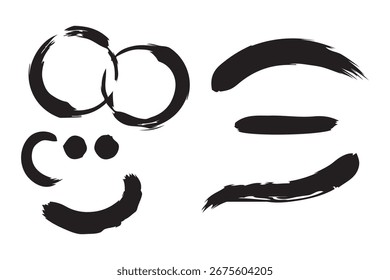 Conjunto de traçados de pincel abstratos para design