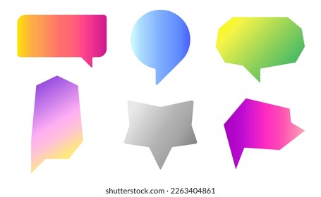Set of abstract bubble chat message in gradient style design. Vector illustration