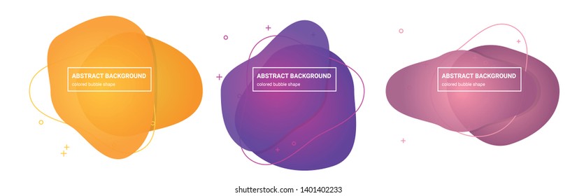 Set of Abstract bubble shapes Background Templates in Pink-Salmon, Tapestry, Medium-Red-Violet, Royal-Purple, Tree-Poppy, Sunglow Gradients Colors for Logo, Flyer, Website etc.