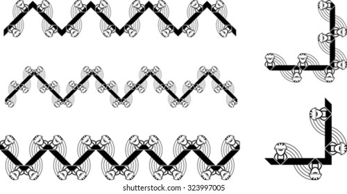 Set of abstract builder borders