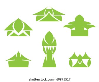 Set of abstract building silhouettes. EPS vector file.