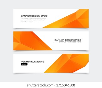 Set of Abstract Business Banners with Geometric Colourful Shapes. Modern and Clean Design. Vector Illustration