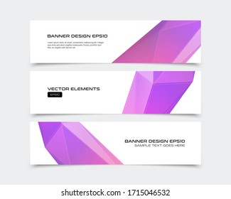 Set of Abstract Business Banners with Geometric Colourful Shapes. Modern and Clean Design. Vector Illustration