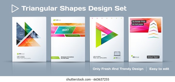 Set of Abstract business design, annual report, vector template brochure.