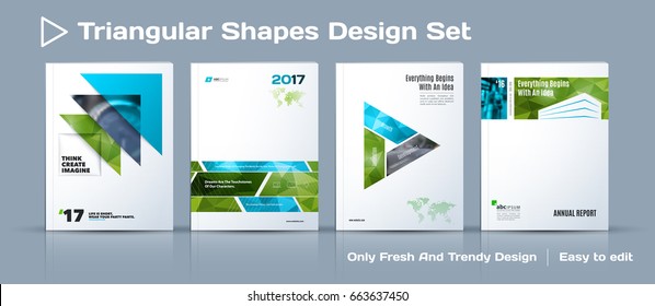 Set of Abstract business design, annual report, vector template brochure.