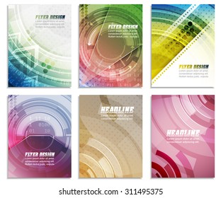 Set of abstract business flyer template, folder, brochure, cover design or corporate banner/editable vector illustration with place for your content or creative editing