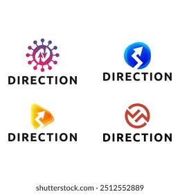 Conjunto de Plantilla de diseño de logotipo de negocio Abstractas con símbolo de flecha.