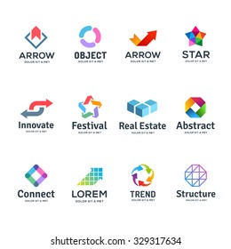 Set Of Abstract Business Logo Icon Design Template Elements
