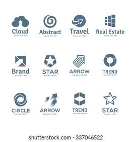 Set of abstract business logo icon design template elements