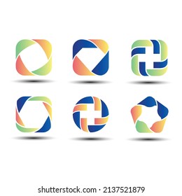 set of abstract business technology logo design-1