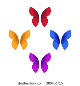 Set of abstract butterflies