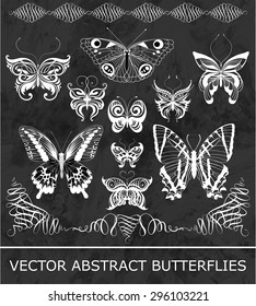 Set of abstract butterflies. Vector illustration, EPS10.
