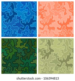 Set of abstract camouflage patterns, vector illustration