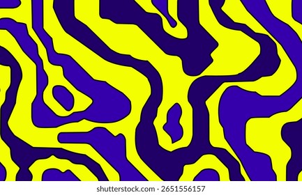 Um conjunto de padrões abstratos de camuflagem com linhas onduladas arrojadas e coloridas