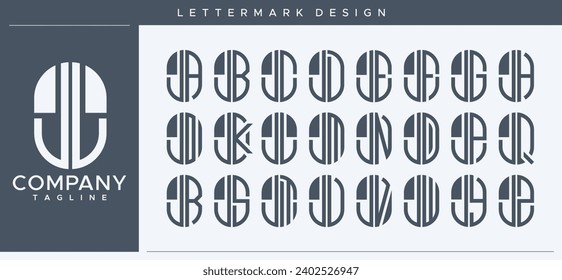 Set of abstract capsule letter J JL logo design