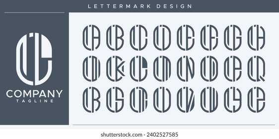 Set of abstract capsule letter L LL logo design