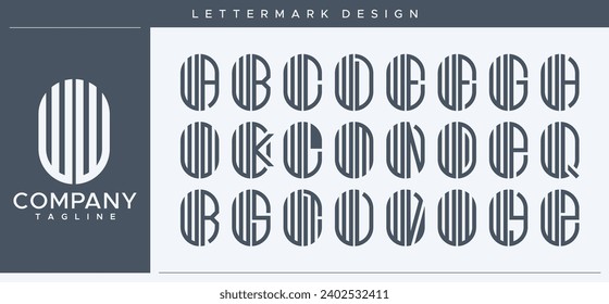 Set of abstract capsule letter W WW logo design