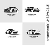 Set of Abstract Car silhouette logo icons, with a white background for your company, the automotive logo design ideas