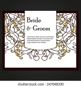 Set abstract card, card or invitation with Islam, Arabic, Indian, ottoman motifs.