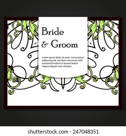 Set abstract card, card or invitation with Islam, Arabic, Indian, ottoman motifs.